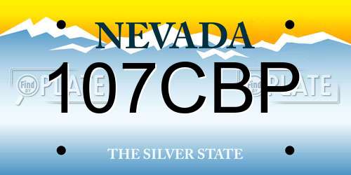 107CBP Nevada License Plate