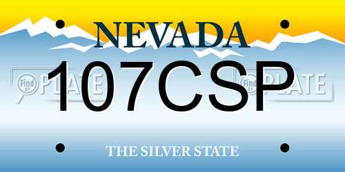 107CSP Nevada License Plate