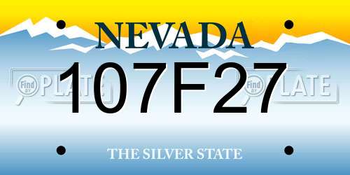 107F27 Nevada License Plate