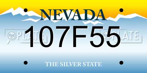 107F55 Nevada License Plate