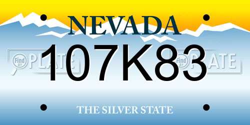 107K83 Nevada License Plate