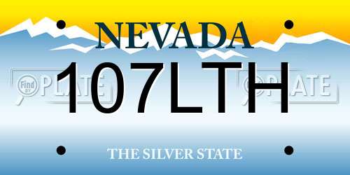 107LTH Nevada License Plate