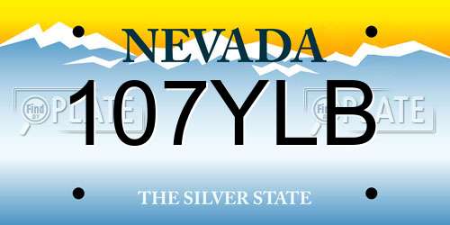 107YLB Nevada License Plate