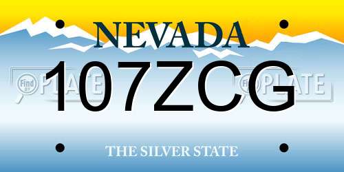 107ZCG Nevada License Plate