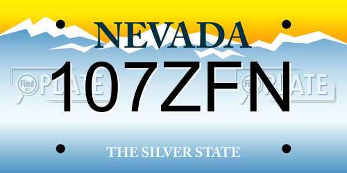 107ZFN Nevada License Plate
