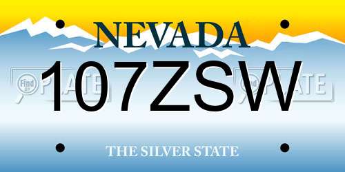 107ZSW Nevada License Plate
