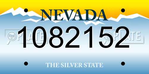 1082152 Nevada License Plate