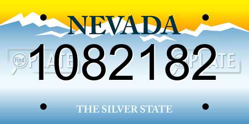 1082182 Nevada License Plate