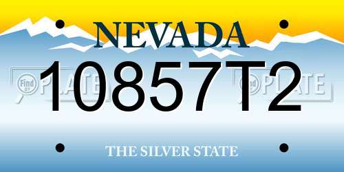 10857T2 Nevada License Plate