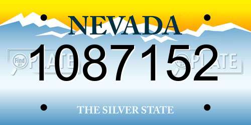 1087152 Nevada License Plate