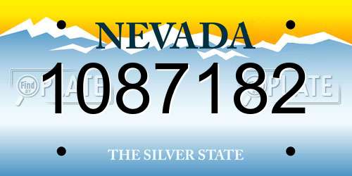 1087182 Nevada License Plate