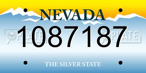 1087187 Nevada License Plate