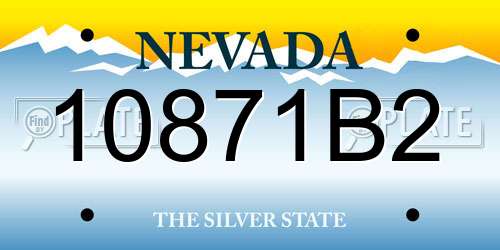 10871B2 Nevada License Plate