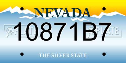 10871B7 Nevada License Plate