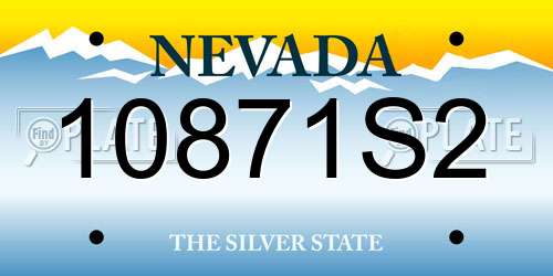 10871S2 Nevada License Plate