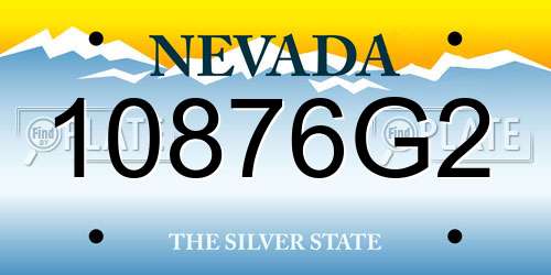 10876G2 Nevada License Plate