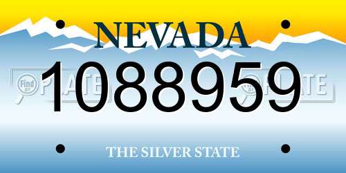 1088959 Nevada License Plate