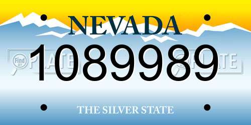 1089989 Nevada License Plate