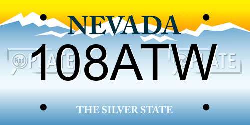 108ATW Nevada License Plate