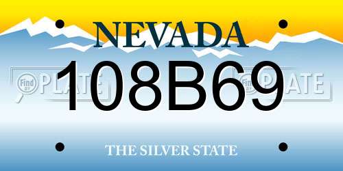 108B69 Nevada License Plate