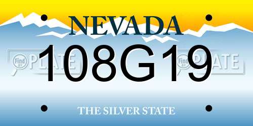 108G19 Nevada License Plate
