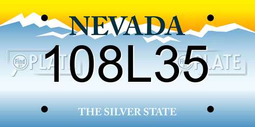 108L35 Nevada License Plate