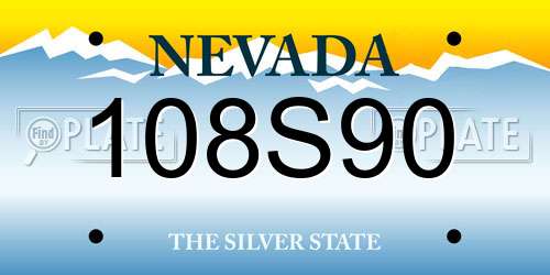 108S90 Nevada License Plate