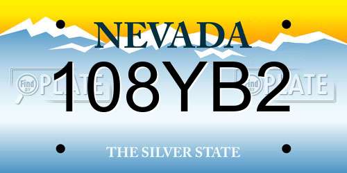 108YB2 Nevada License Plate