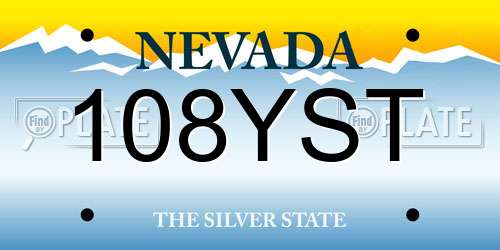 108YST Nevada License Plate
