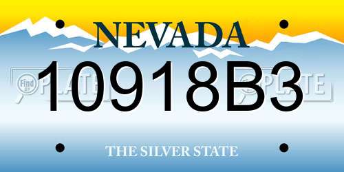 10918B3 Nevada License Plate