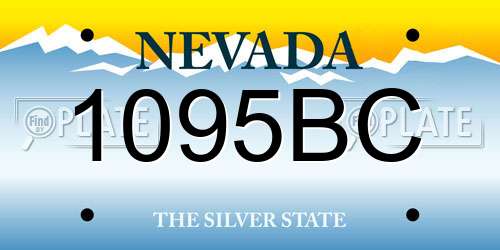 1095BC Nevada License Plate
