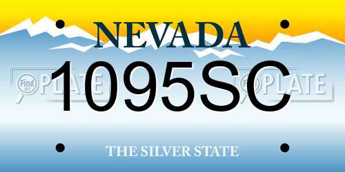 1095SC Nevada License Plate