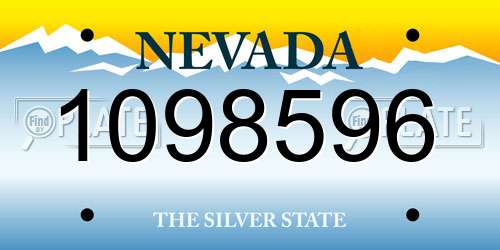 1098596 Nevada License Plate