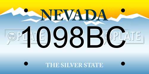 1098BC Nevada License Plate