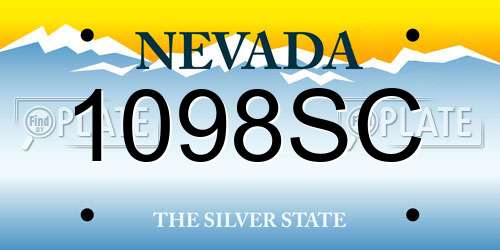 1098SC Nevada License Plate