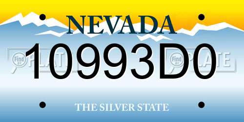 10993D0 Nevada License Plate