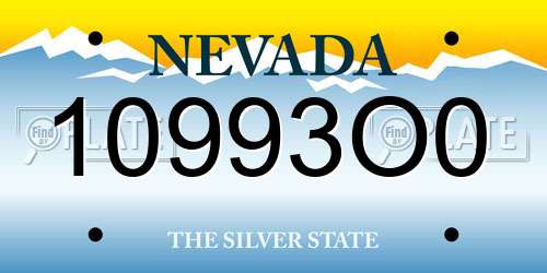 10993O0 Nevada License Plate