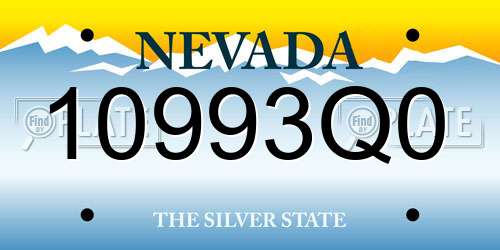 10993Q0 Nevada License Plate