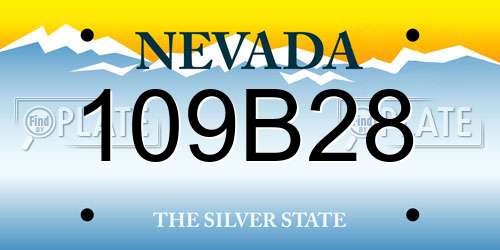 109B28 Nevada License Plate