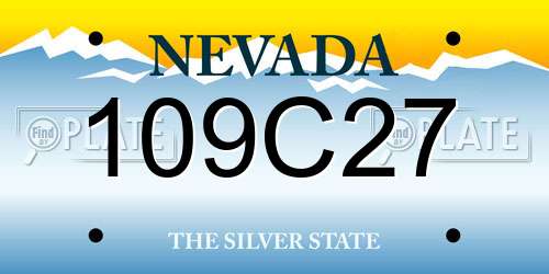 109C27 Nevada License Plate