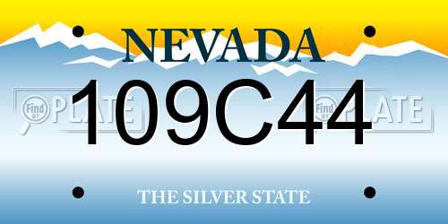 109C44 Nevada License Plate