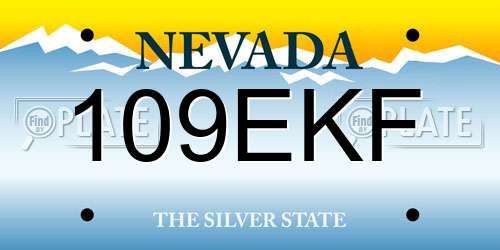 109EKF Nevada License Plate