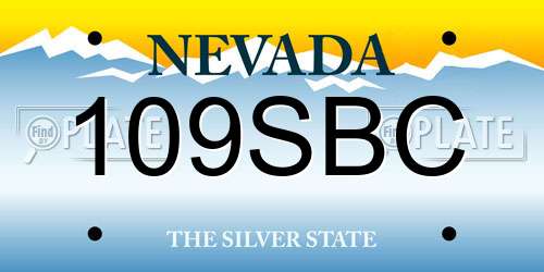 109SBC Nevada License Plate