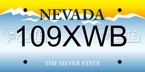 109XWB Nevada License Plate