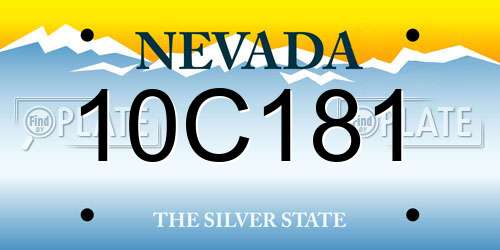 10C181 Nevada License Plate