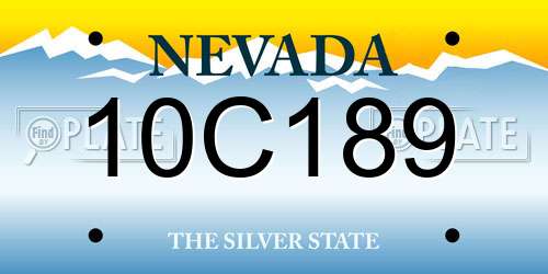 10C189 Nevada License Plate
