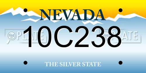 10C238 Nevada License Plate