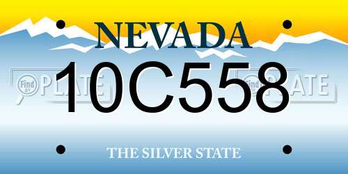 10C558 Nevada License Plate
