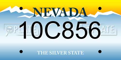10C856 Nevada License Plate