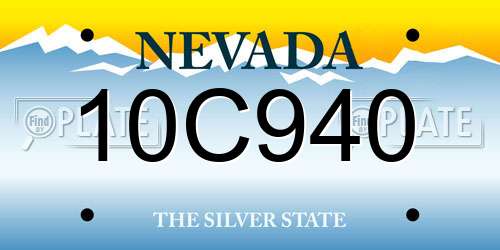 10C940 Nevada License Plate